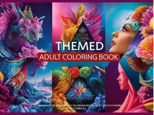Themed coloring books for adults featuring intricate designs and creative themes, perfect for relaxation and mindfulness activities.
