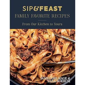 Sip and Feast Family Favorite Recipes cookbook cover hardcover