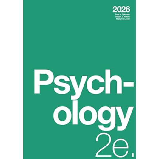 Psychology 2e 2026 textbook cover by Spielman Jenkins Lovett second edition